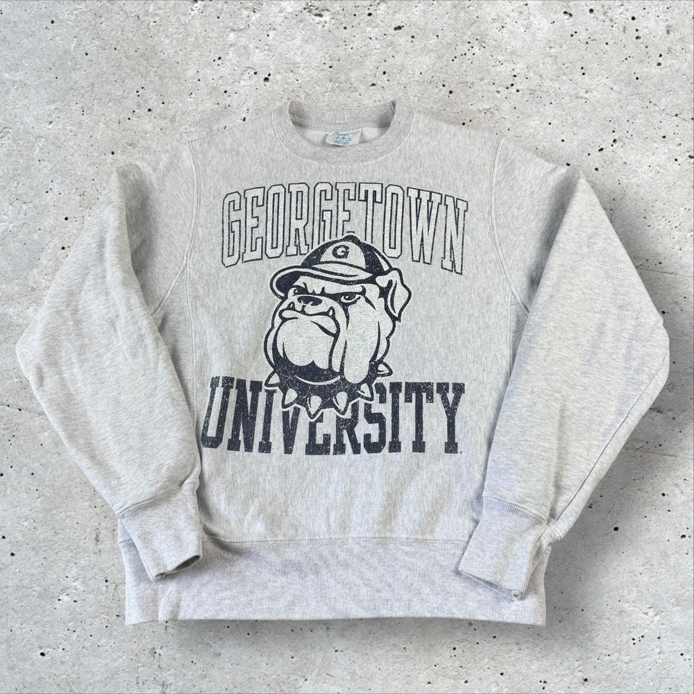 VTG GEORGETOWN UNIVERSITY x Champion Reverse Weave Heavyweight Sweatshirt Sz S